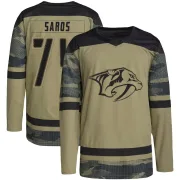 Camo Men's Juuse Saros Nashville Predators Authentic Military Appreciation Practice Jersey